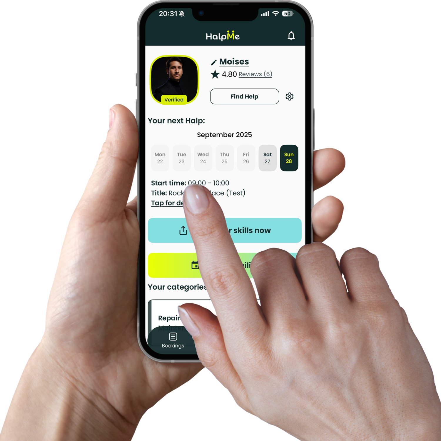 HalpMe App Interface